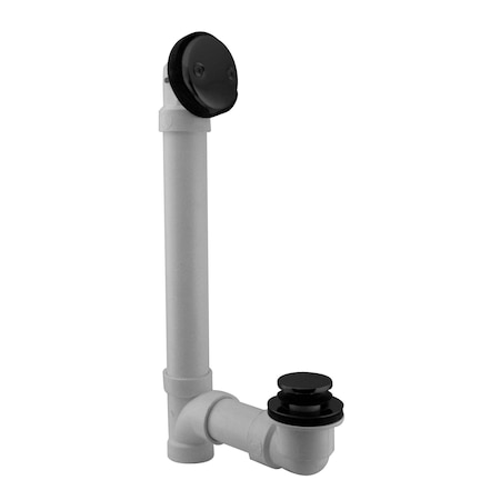 Westbrass Tip Toe Sch. 40 PVC Bath Waste W/ Two-Hole Elbow in Powdercoated Flat Black D4932-62